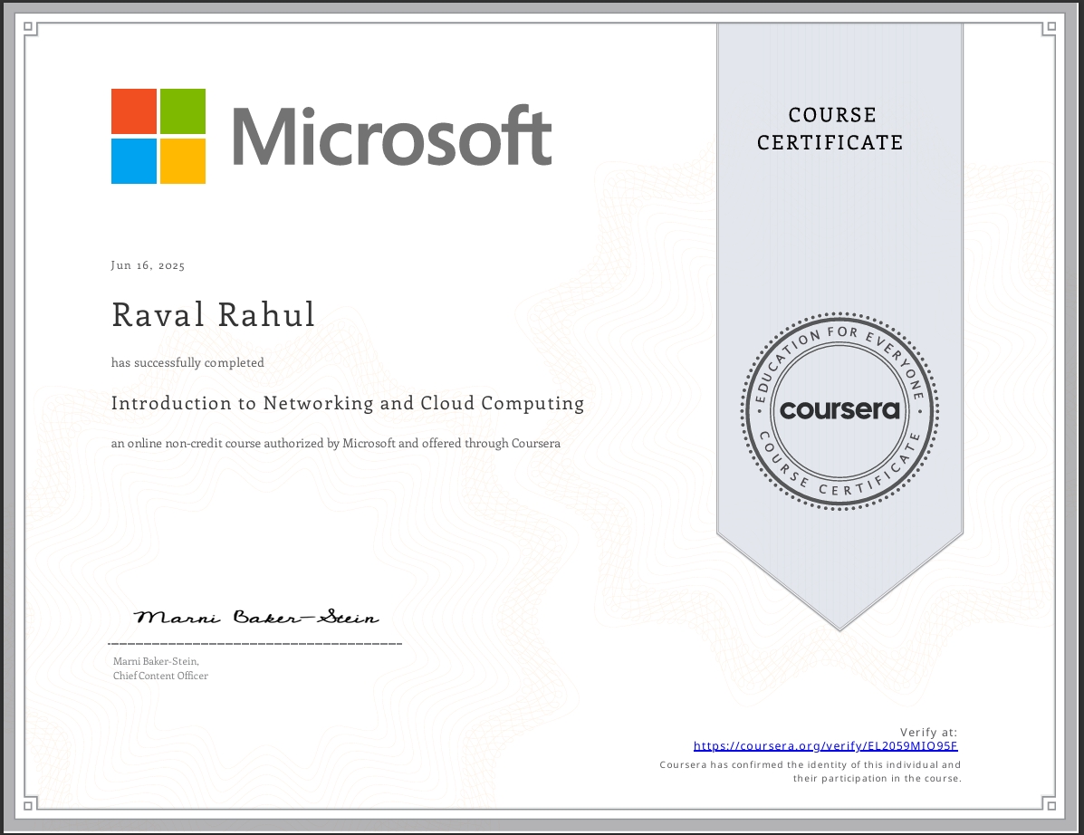 Microsoft Certificate