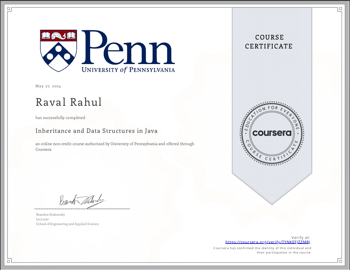 Penn Certificate