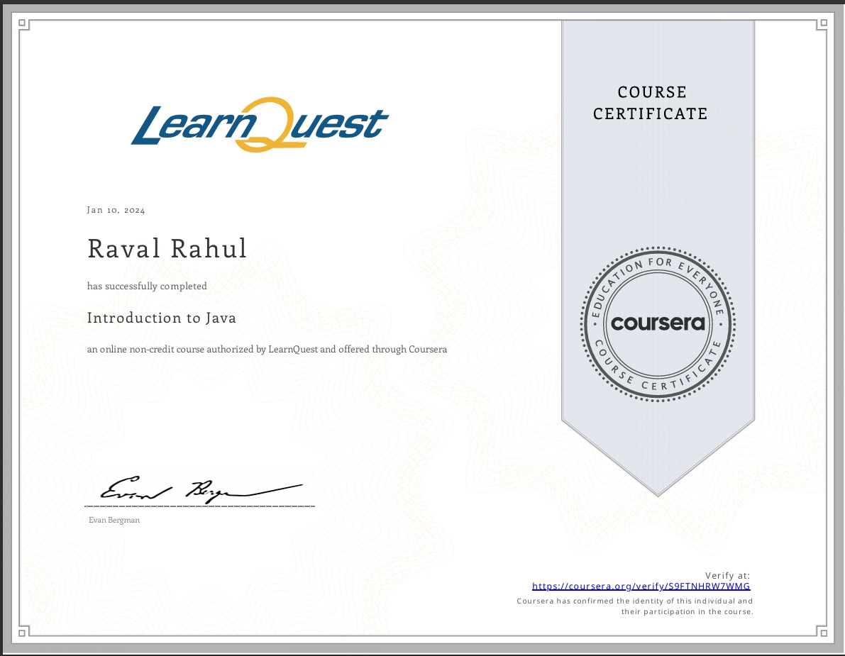 LearnQuest Certificate